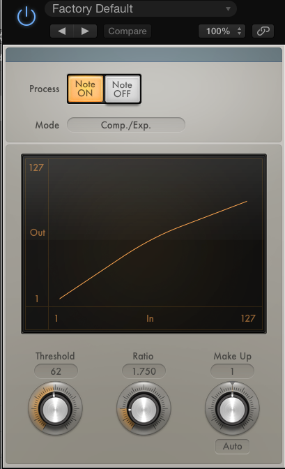 MainStage Velocity Curves