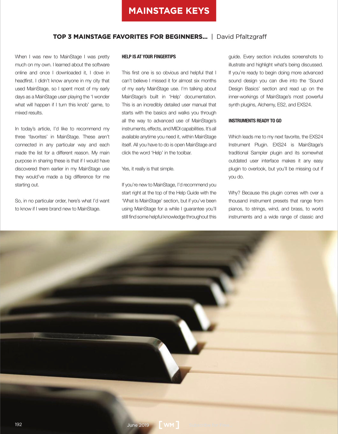Top 3 MainStage Favorites for Beginners: Worship Musician Mag June 2019!