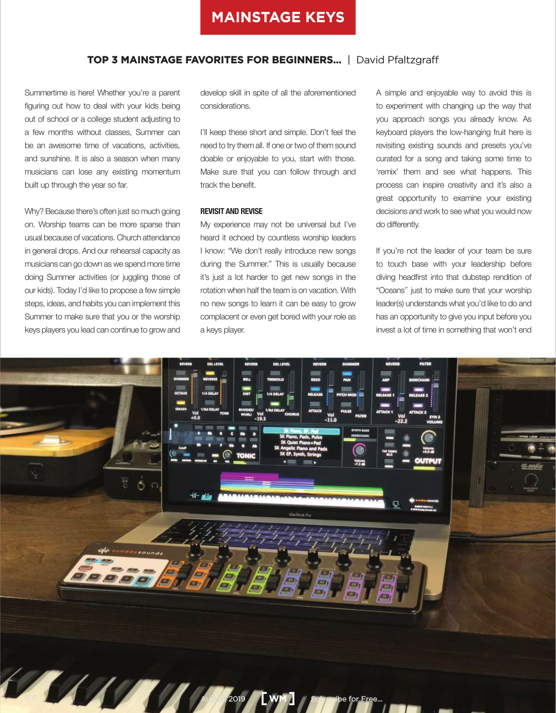 Top 3 MainStage Favorites for Beginners: Worship Musician Mag August 2019!