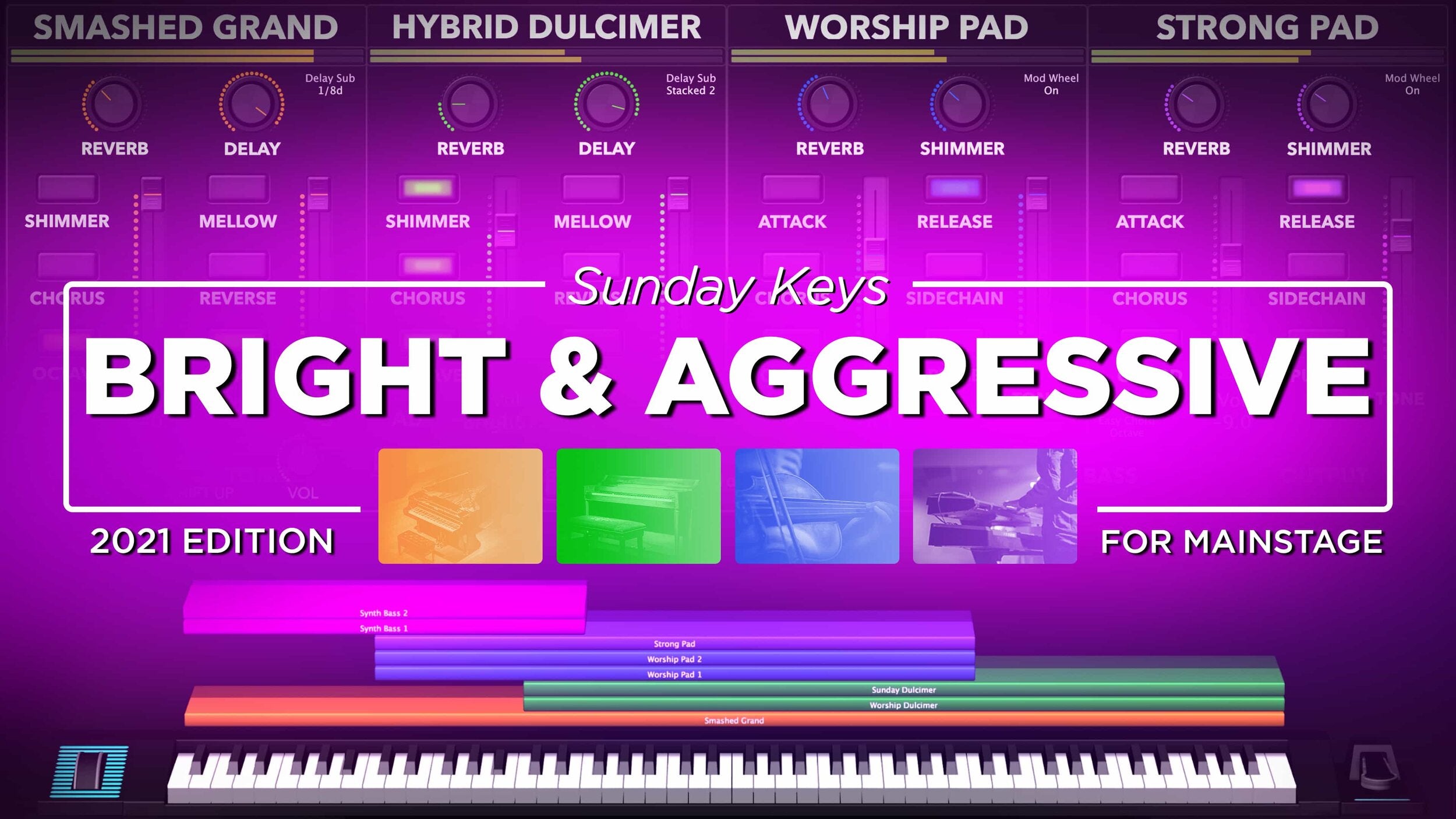 Bright Aggressive Layered Patches - Sunday Keys for MainStage 2021