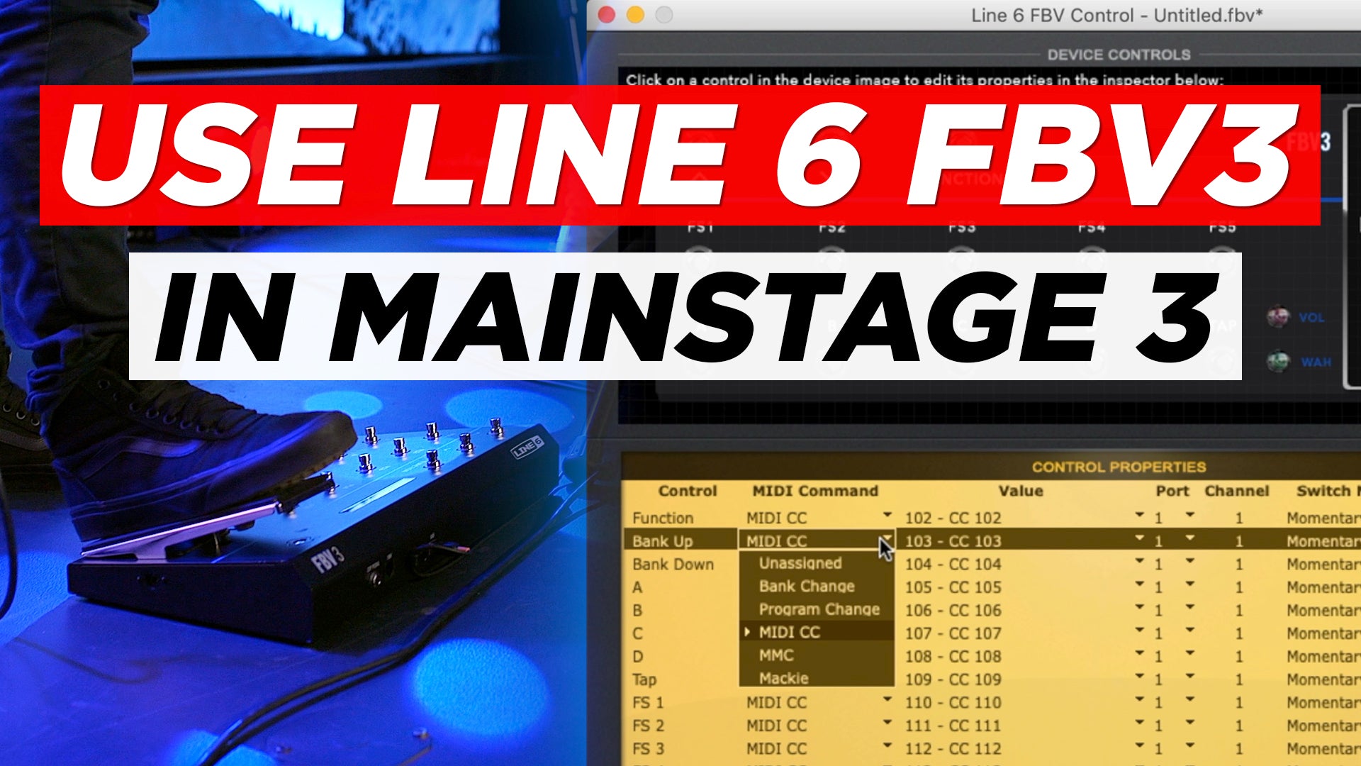How to use the Line 6 FBV3 in MainStage 3