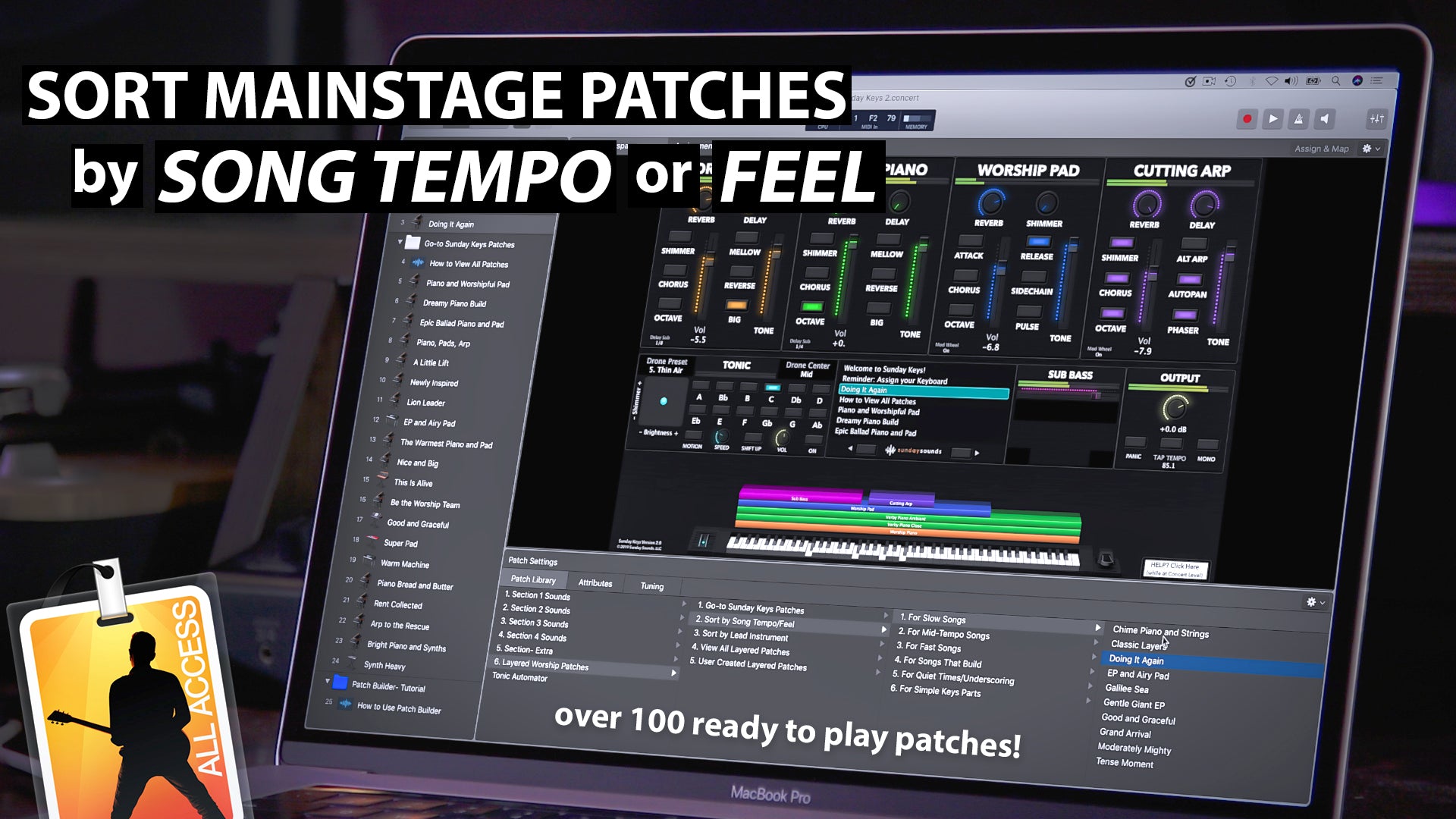 How to Build a Setlist in MainStage Using Sunday Keys - Sort Patches by Song Tempo or Feel