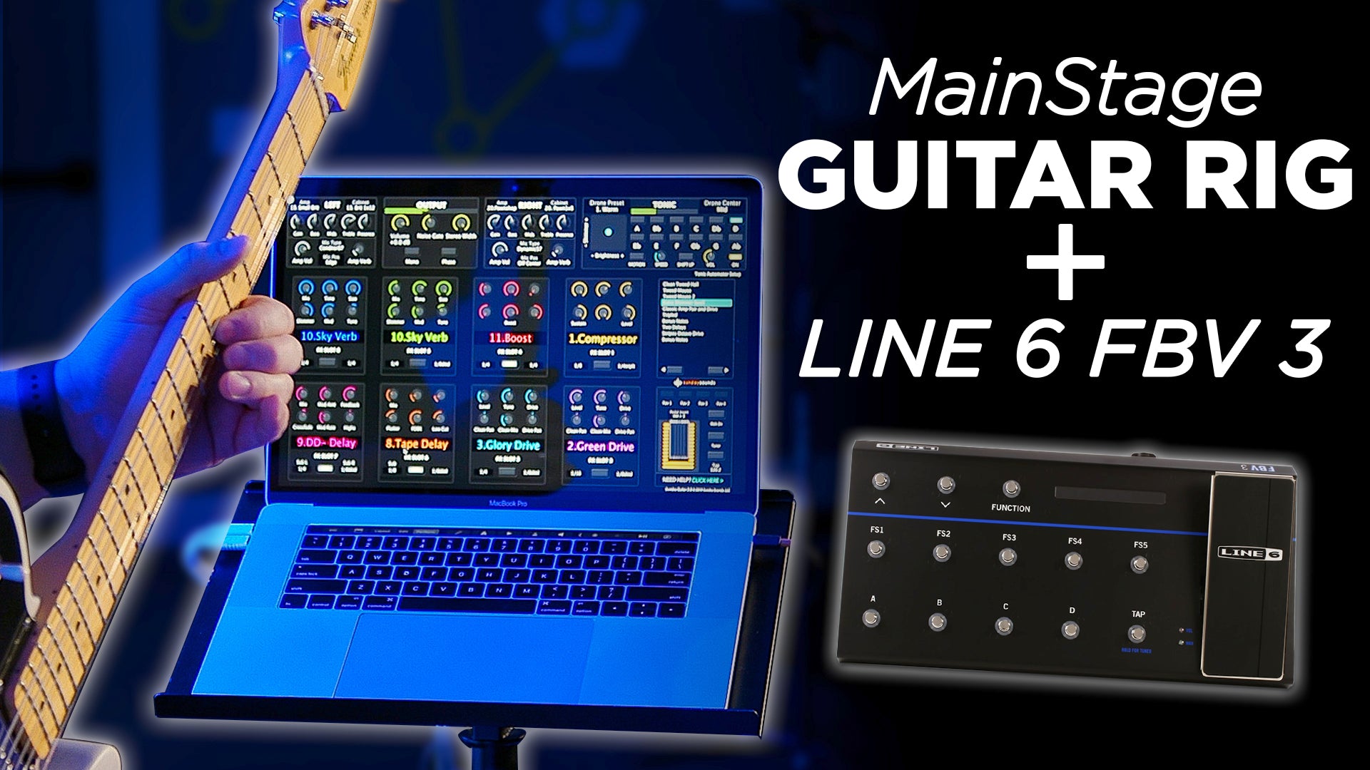 MainStage Guitar Rig with the Line 6 FBV3 Foot Controller!